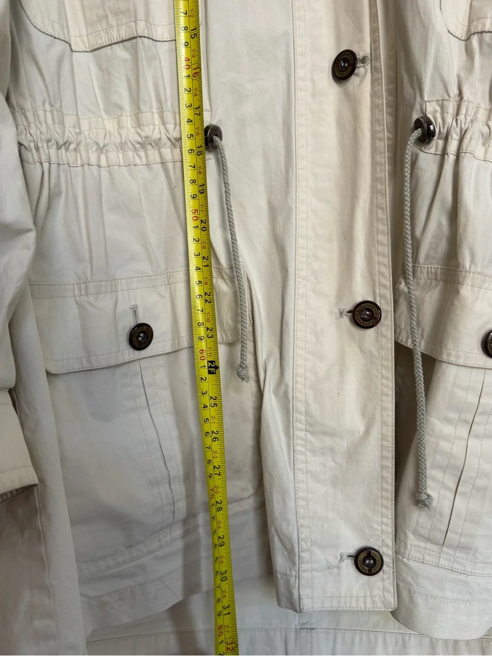Burberry Light Tan Coat with Signature Check Lining with Removable Hood - Picture 8 of 12